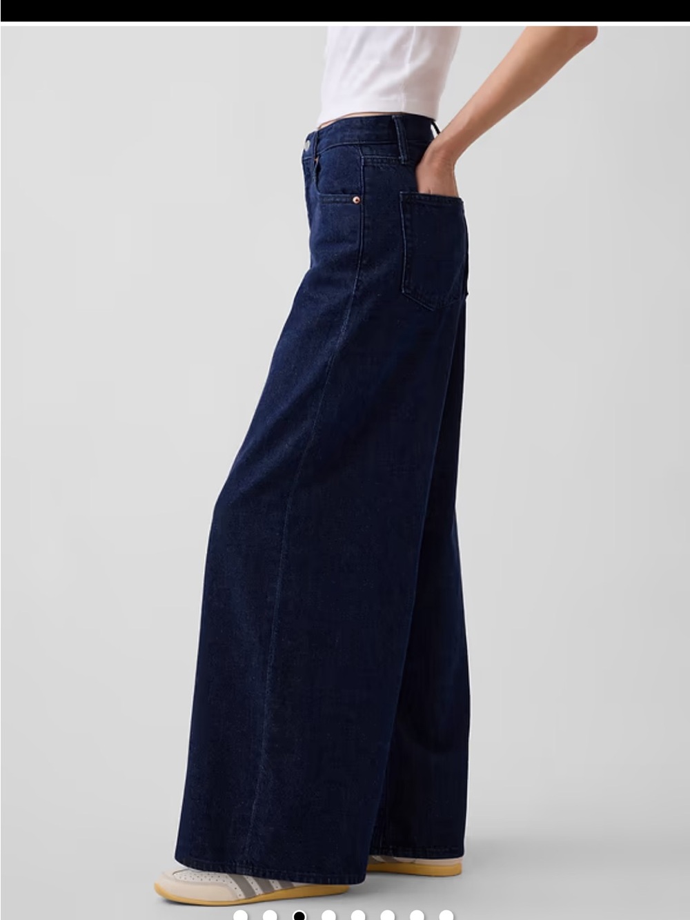 GAP Mid Rise Ultra Soft Baggy Jeans Woman 32/14 TALL Blue Lyocell Slouchy 2024 - Picture 2 of 16